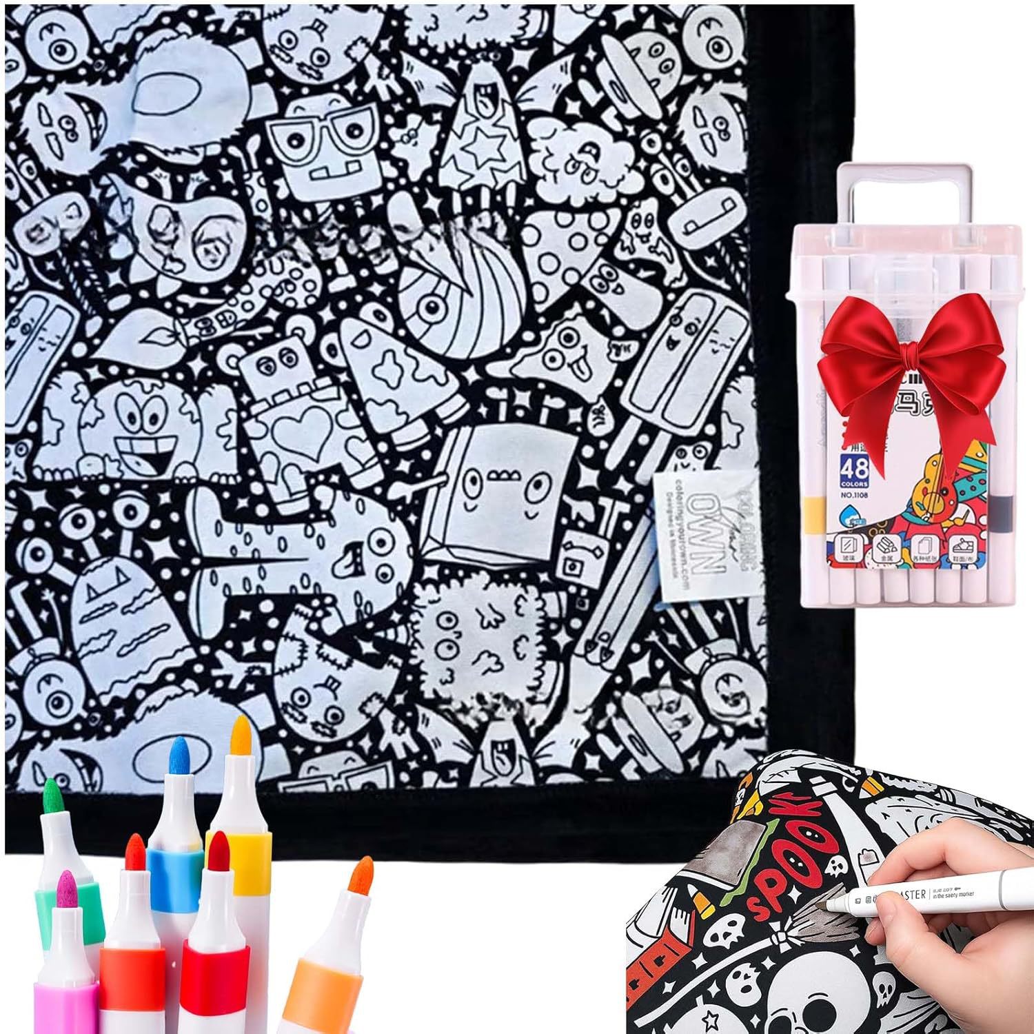 DIY Coloring Blanket With Markers DIY Coloring Blanket With Marking Pen