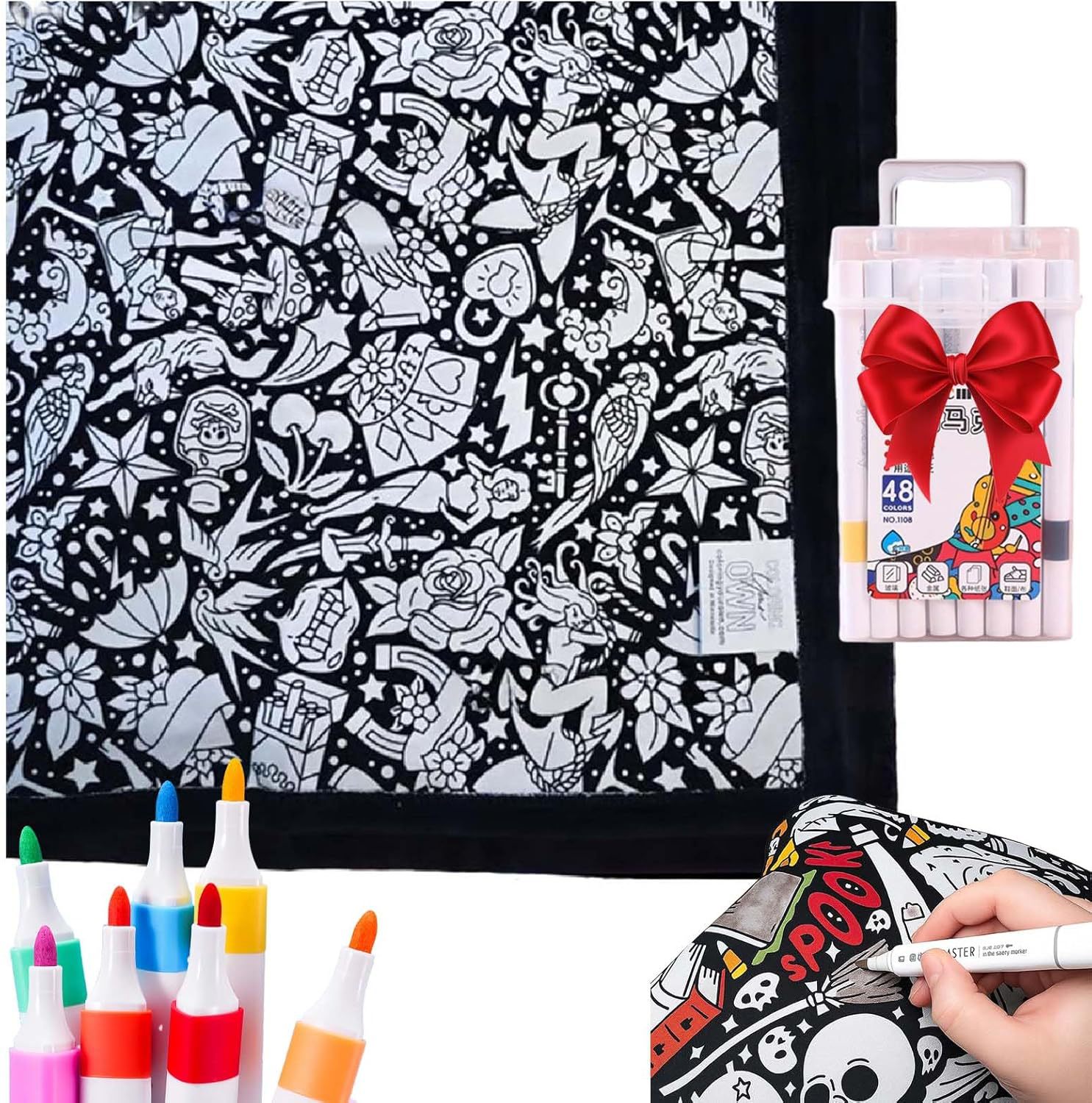 DIY Coloring Blanket With Markers DIY Coloring Blanket With Marking Pen