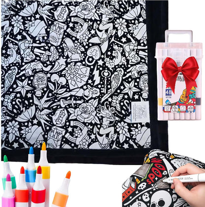 DIY Coloring Blanket With Markers DIY Coloring Blanket With Marking Pen