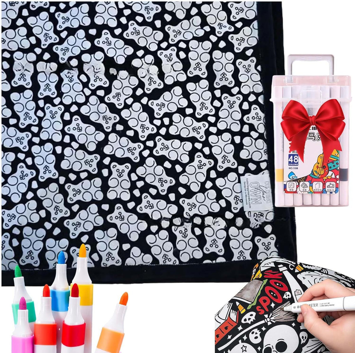 DIY Coloring Blanket With Markers DIY Coloring Blanket With Marking Pen