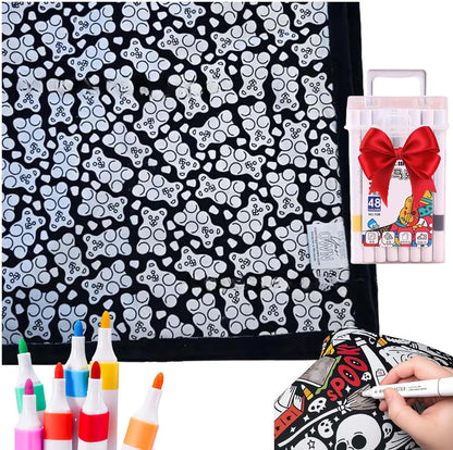 DIY Coloring Blanket With Markers DIY Coloring Blanket With Marking Pen