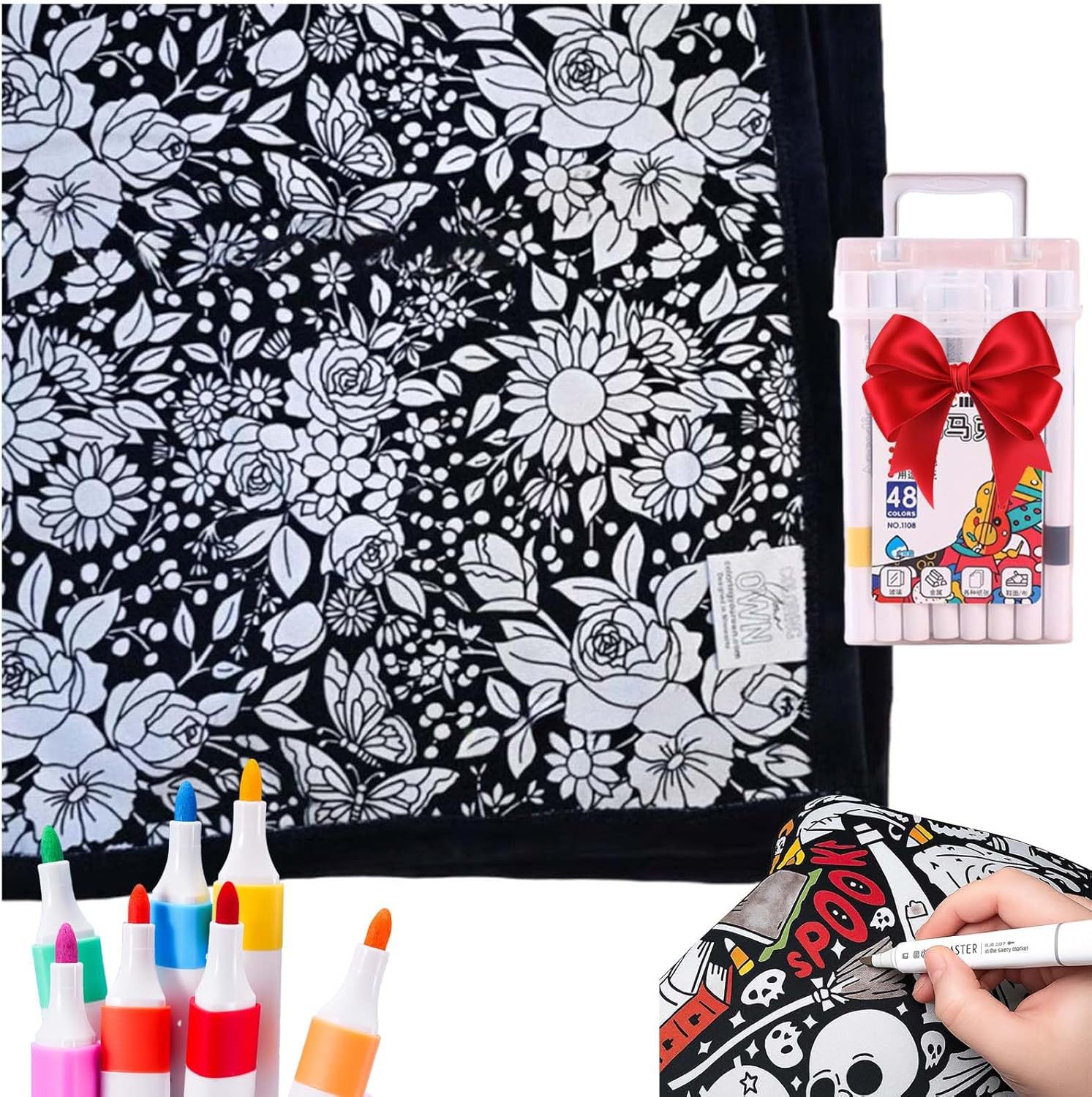 DIY Coloring Blanket With Markers DIY Coloring Blanket With Marking Pen