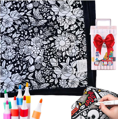 DIY Coloring Blanket With Markers DIY Coloring Blanket With Marking Pen