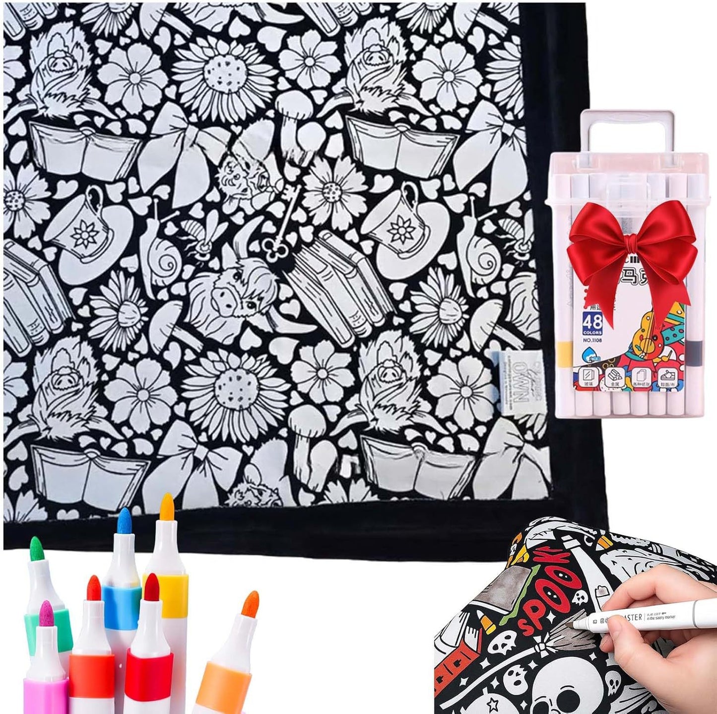 DIY Coloring Blanket With Markers DIY Coloring Blanket With Marking Pen