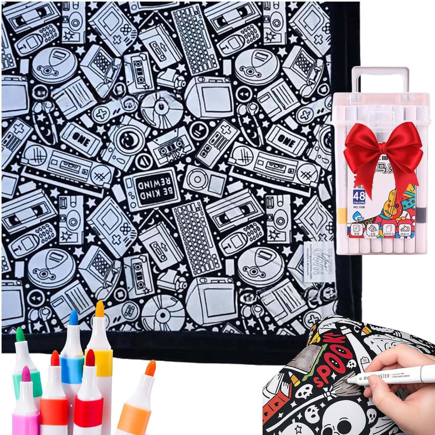 DIY Coloring Blanket With Markers DIY Coloring Blanket With Marking Pen