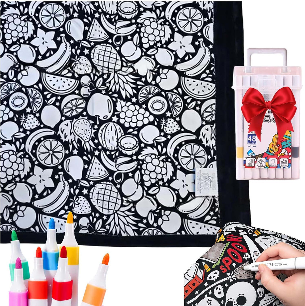 DIY Coloring Blanket With Markers DIY Coloring Blanket With Marking Pen
