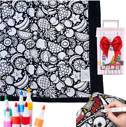 DIY Coloring Blanket With Markers DIY Coloring Blanket With Marking Pen