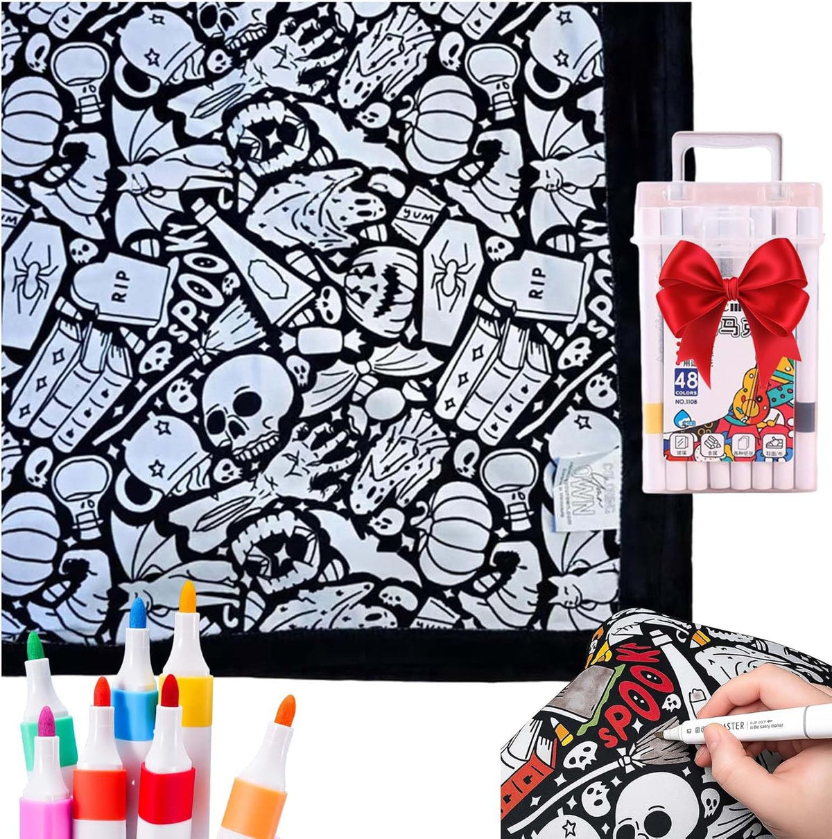 DIY Coloring Blanket With Markers DIY Coloring Blanket With Marking Pen