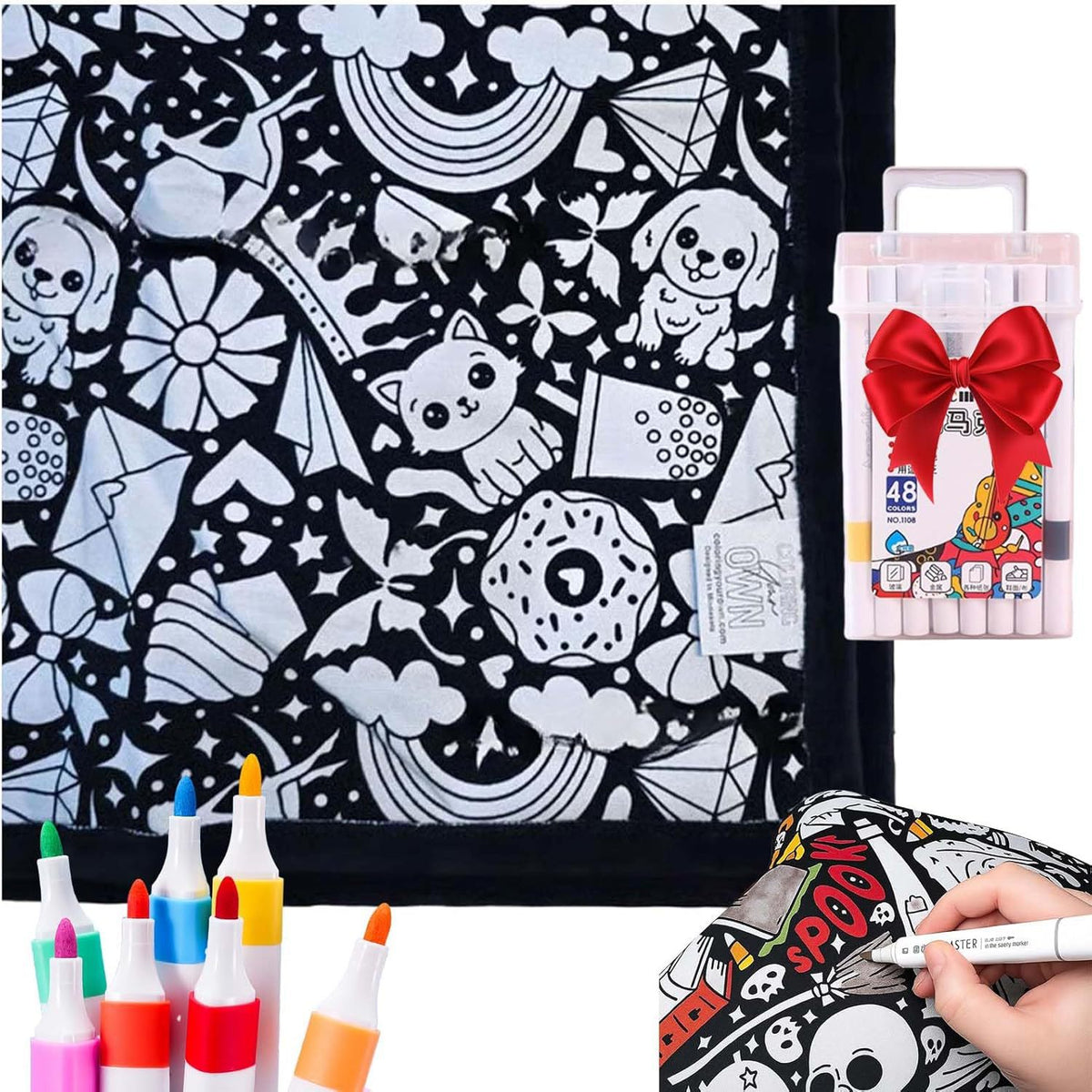 DIY Coloring Blanket With Markers DIY Coloring Blanket With Marking Pen