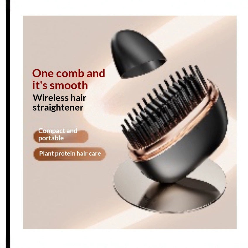 mini wireless hair straightener brush portable fast heating combo for smooth hair anywhere