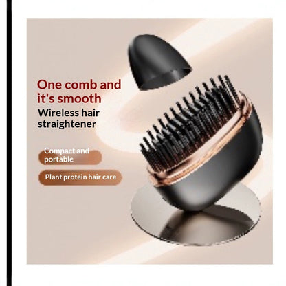 mini wireless hair straightener brush portable fast heating combo for smooth hair anywhere