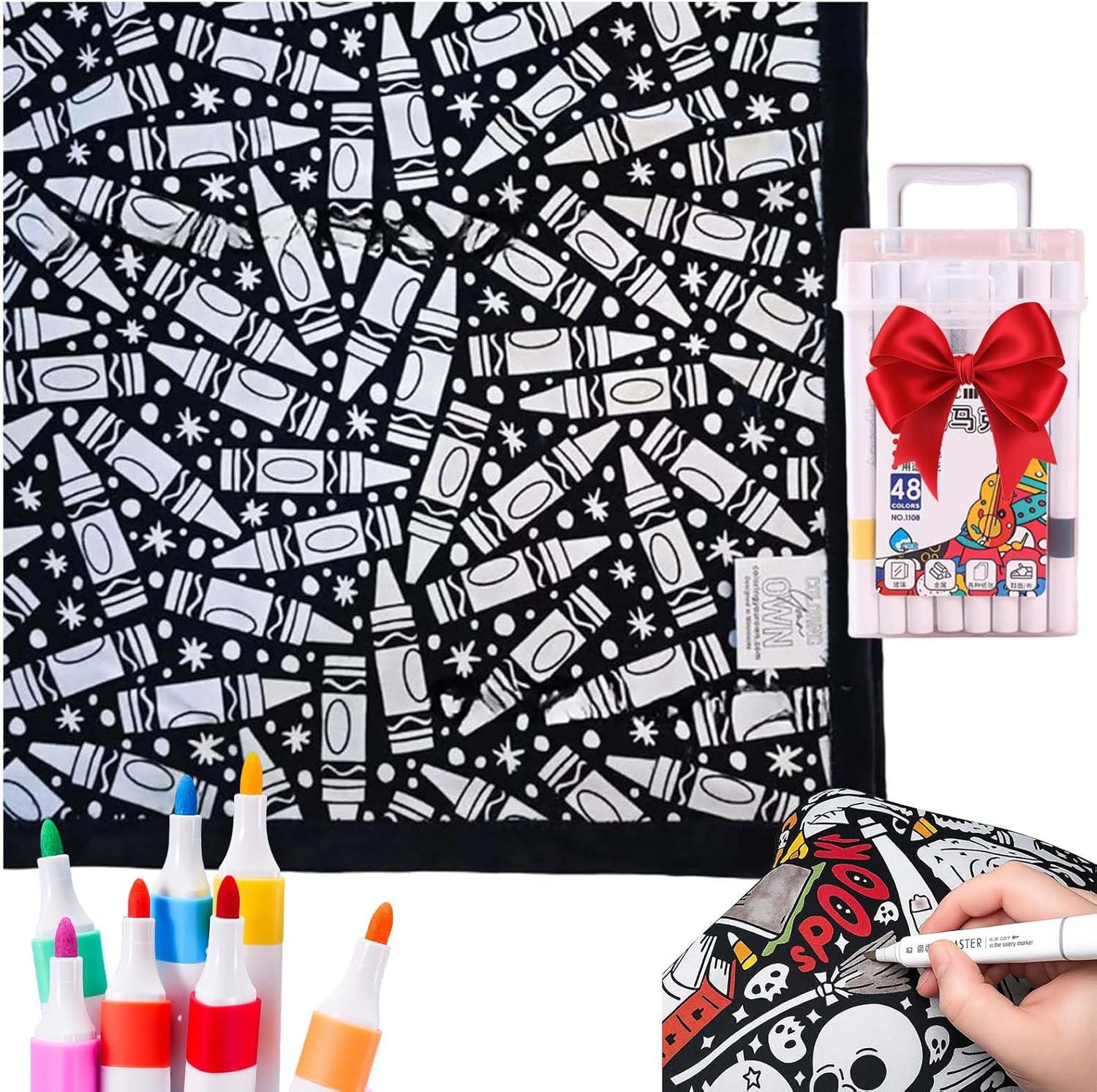 DIY Coloring Blanket With Markers DIY Coloring Blanket With Marking Pen
